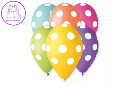 Balonek/Balonky nafukovací puntík průměr 30cm 5ks v sáčku