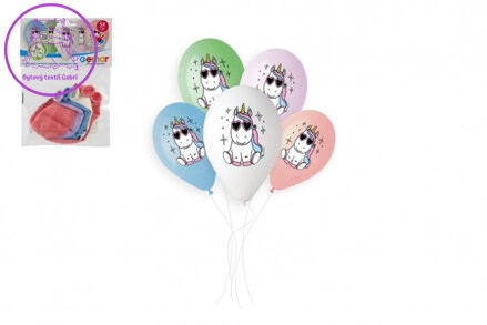 Balonek/Balonky nafukovací s potiskem jednorožec 13'' průměr 33cm 5ks v sáčku