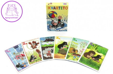 Kvarteto Krtek 1 společenská hra - karty v papírové krabičce 6x9cm