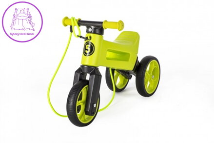 Odrážedlo FUNNY WHEELS Rider SuperSport zelené 2v1+popruh, výš. sedla 28/30cm nos. 25kg 18m+ v sáčku