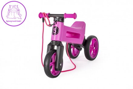 Odrážedlo FUNNY WHEELS Rider SuperSport fialové 2v1+popruh, výš. sedla 28/30cm nos 25kg 18m+ v sáčku