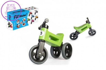 Odrážedlo FUNNY WHEELS Rider Sport zelené 2v1, výška sedla 28/30cm nosnost 25kg 18m+ v krabici