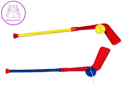 Hokejka plastová s pukem 74cm mix barev