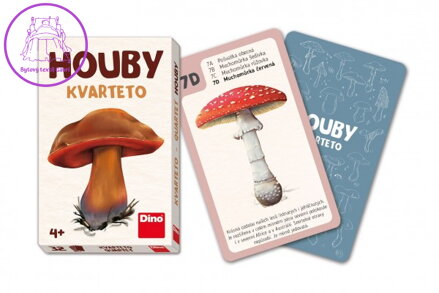 Kvarteto Houby společenská hra karty 32ks v papírové krabičce 7x11x1cm