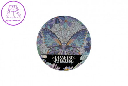 Diamantové malování mandala - motýl průměr 30cm s doplňky ve fólii