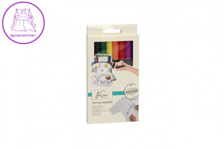 Fixy na textil vodě odolné 8ks v krabičce 9x17cm