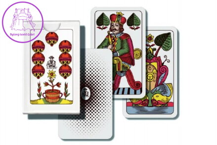 Mariáš jednohlavý společenská hra karty v papírové krabičce 6,5x10x1cm