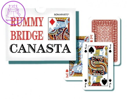 Canasta společenská hra - karty 108ks v papírové krabičce 12x9x2cm
