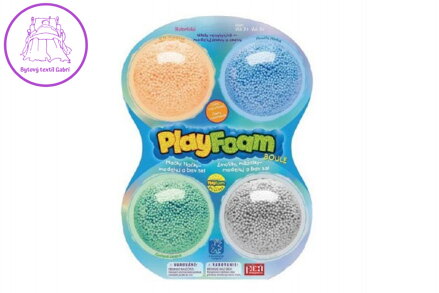 PlayFoam® Modelína/Plastelína kuličková 4 barvy na kartě 18x27x4cm