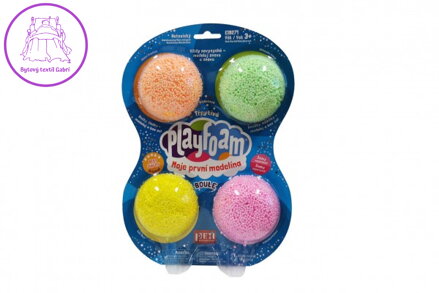 PlayFoam® Modelína/Plastelína kuličková 4 barvy na kartě 19,5x27x3cm