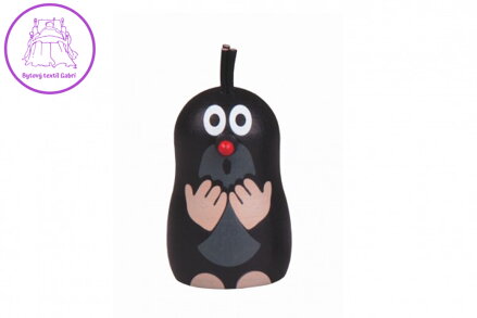 Krtek magnet udivený dřevo 5cm v sáčku
