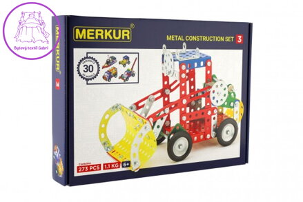 Stavebnice MERKUR 3 30 modelů 307ks v krabici 36x26,5x5,5cm