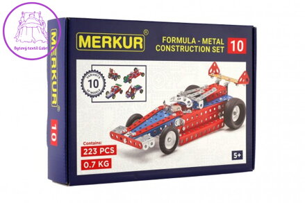 Stavebnice MERKUR 010 Formule 10 modelů 223ks v krabici 26x18x5cm
