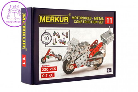 Stavebnice MERKUR 011 Motocykl 10 modelů 230ks v krabici 26x18x5cm