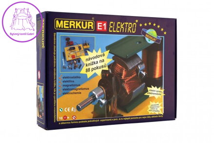 Stavebnice MERKUR E1 elektřina, magnetizmus v krabici 36x28x8cm