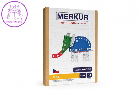 Stavebnice MERKUR Slon mini 52ks v krabici 13x18,5x3cm