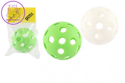 Míček floorbalový plast průměr 7cm 2 barvy v sáčku