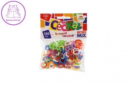 Céčka barevná 150 ks retro mix plast v sáčku