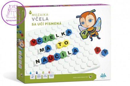Včela sa učí písmená verze SK mozaika 110ks v krabici 35x29x4cm