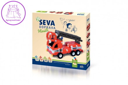 Stavebnice SEVA DOPRAVA Hasiči plast 545 dílků v krabici 35x33x5cm