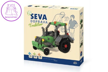 Stavebnice SEVA DOPRAVA Trakor plast 384 dílků v krabici 35x33x5cm 5+