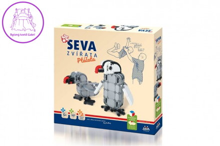 Stavebnice SEVA ZVÍŘATA Ptáčata plast 347 dílků v krabici 35x33x5cm