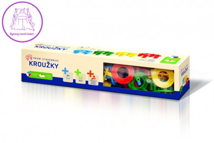 První stavebnice Kroužky 32ks v krabici 34x7x7cm 12m+
