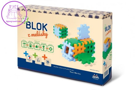Stavebnice BLOK z melásky 36ks v krabici 22x15x6cm 12m+