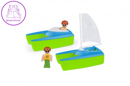 Boaties loď sada 2ks plast 17cm s figurkami 2ks v sáčku 24m+