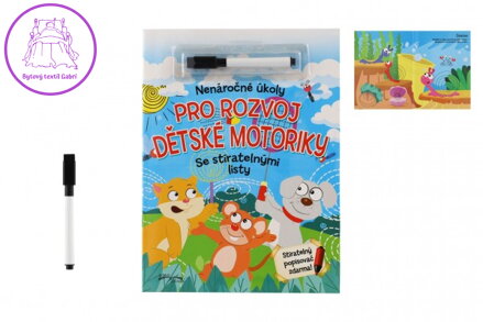 Nenáročné úkoly pro rozvoj dětské morotiky se stíratelnými listy + popisovač 21x28cm