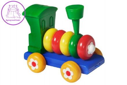 Lokomotiva/Vlak šroubovací skládací tahací plast 20cm 24m+