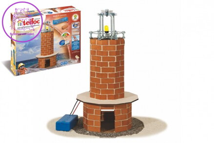 Stavebnice Teifoc Maják 240ks se světlem na baterie v krabici 35x29x8cm