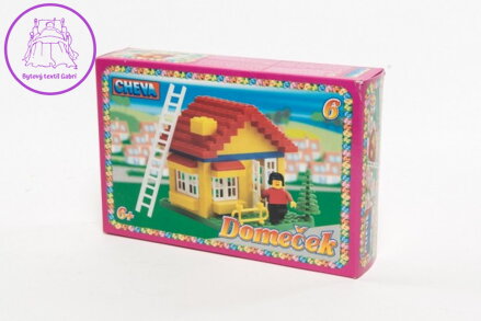 Stavebnice Cheva 6 Domeček plast 86ks v krabici 22,5x15x5cm