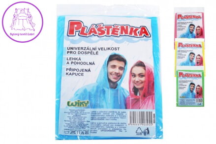 Pláštěnka universální velikost pro dospělé 140x76cm 5 barev v sáčku 14x22cm