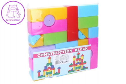 Kostky stavebnice 24ks plast v sáčku 24x24x4cm