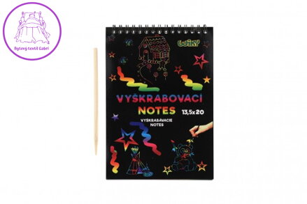 Škrabací notes duhový 12 listů v sáčku 20x13,5cm