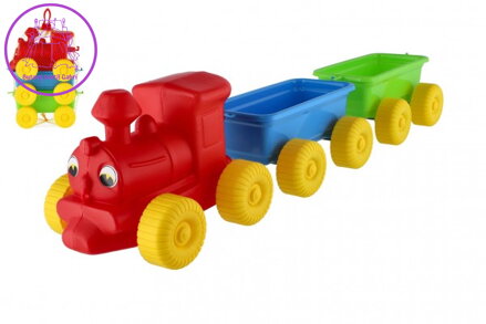 Vlak + 2 vagóny plast 60cm v síťce