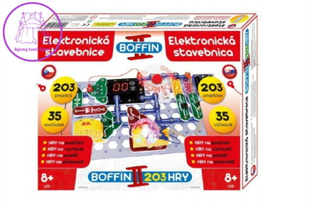 Stavebnice Boffin II. 203 elektronická 203 projektů na baterie 35ks v krabici 40x30x7cm