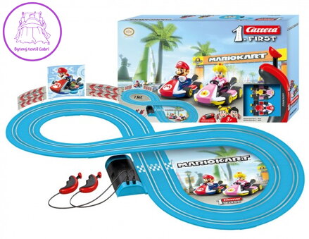 Autodráha Carrera First Mario Nintendo 2,4m plast +2 auta na bat. v krabici 50x30x7cm