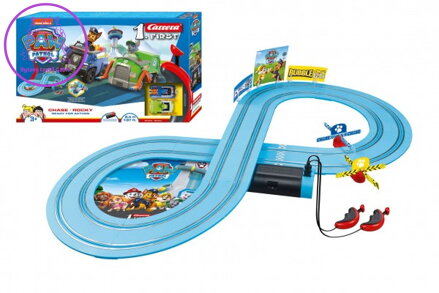 Autodráha Carrera First Paw Patrol/Tlapková Patrola 2,4m plast +2 auta na bat. v krabici 50x30x7cm