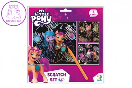 Škrabací obrázek 3ks barevný My little Pony 20x20cm na kartě