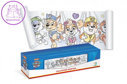 Plakát na vybarvení Tlapková patrola/Paw Patrol 70x16cm v krabičce 19x5x5cm