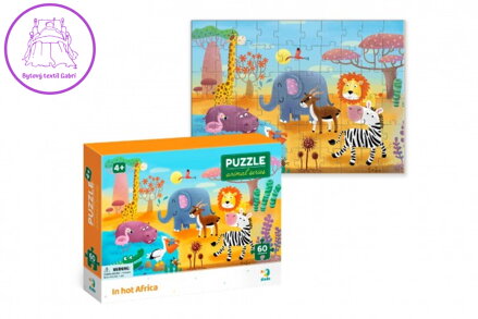 Puzzle Afrika 32x23cm 60 dílků v krabičce 24x18x4cm