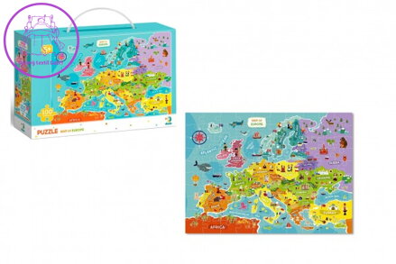 Puzzle Mapa Evropy 64x46cm 100 dílků v krabičce 28x18,5x6,5cm