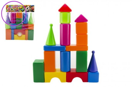 Stavebnice kostky velké 18ks plast v sáčku 40x53x8cm