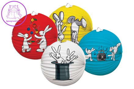 Lampion koule Bob a Bobek průměr 25cm 4 barvy v sáčku (bez hůlky) karneval