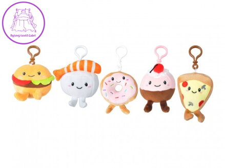 Přívěsek Food Mix plyš 5 druhů 9x8cm