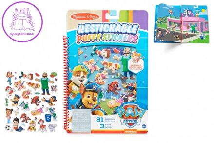 Kniha Tlapková patrola/Paw patrol se znovu použitelnými 3D samolepkami 19x28cm