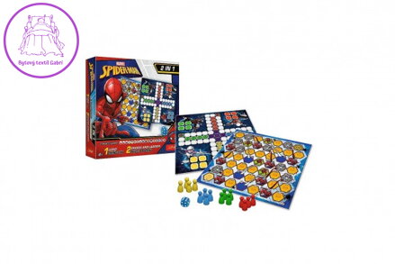Soubor her 2v1 Člověče, nezlob se, Hadi a žebříky Spider-Man v krabici 25x25x5,5cm