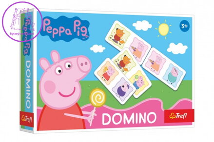 Domino papírové Prasátko Peppa/Peppa Pig 21 kartiček společenská hra v krabici 21x14x4cm